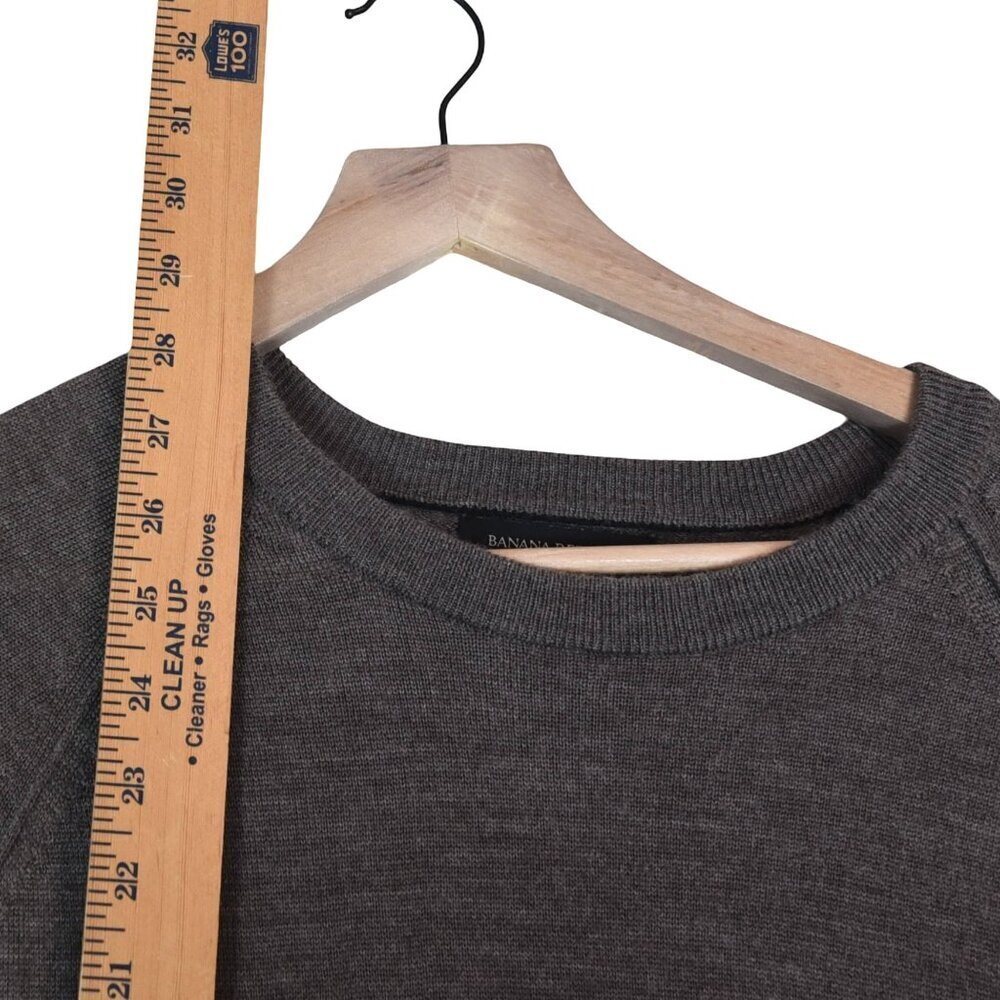 Banana Republic 100% Merino Wool Sweater Size M Coffee Brown Minimalist - Picture 5 of 6